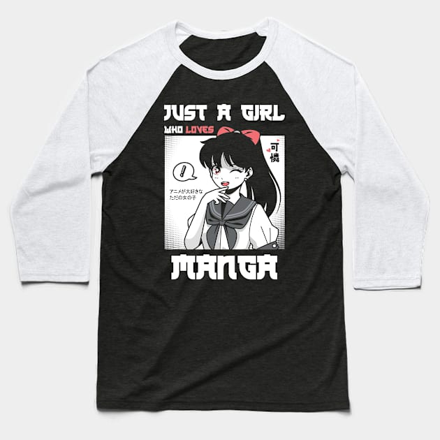 just a girl who love manga Baseball T-Shirt by ArtStopCreative